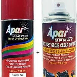 APAR Spray Paint Sizzling Red (RC Colour Name) + GC Compatible for Maruti Brezza,Alto K10-225 ml (Pack of 2-Pcs)-picture-27