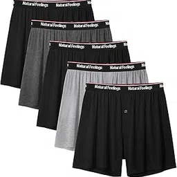 natural feelings Men's Boxer Short Bamboo Viscose Boxers for Men Loose Fit Mens Soft Underwear Breathable Boxers for Men Pack-picture-39