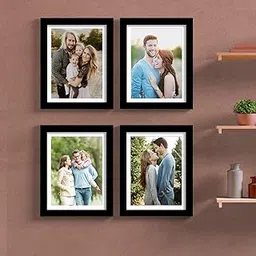 Art Street Set of 4 Individual Couple Photo Frame/Wall Hanging for Home Décor - Black - Size (8X10)-picture-26