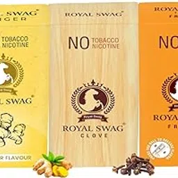 ROYAL SWAG Natural Herbal Cigarettes Ginger, Clove, Frutta Flavour (30 Sticks) Ayurvedic Herbs Clove, Tulsi, and More Additives and Chemicals 100% Tobacco-Free and Nicotine-Free-picture-38