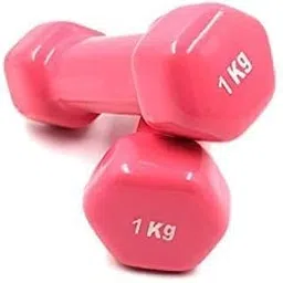 Vinyl 1 kg Peach Fixed Dumbbell - Pair Set Hand Weights for Strength Training - Weight Loss, Workout Bench, Gym Equipment, and Home Workouts - Set of 2 (2 KG)-picture-10