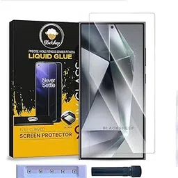 AACL HD+ UV Tempered Glass Screen Protector Guard Compatible For Samsung Galaxy S24 Ultra 5G Full Adhesive UV Curved Case Friendly HD Clarity with easy installation kit-image-81