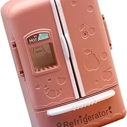 UJEAVETTE 1:12 Dollhouse Miniature Double Door Refrigerator for Home Living Room Decor Chocolate-picture-21