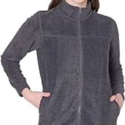 vami Winter Full Sleeves Fleece Solid Color Polar Jacket For Women-picture-21