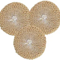 VAMMY Herbal Handmade Vetiver Ramacham Natural loofah (Khus) Bath Scrubber(pack of 3)-picture-22