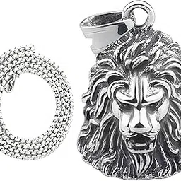 2PCS Guardian Bell for Bike Set, Bike Keychain Silver Lion Pendant Keychain, Motorcycle Guardian Bell with Chain, Lucky Charm for Bike and Car, Keychains or Necklaces, Gift for Bikers-image-33
