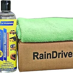 RainDrives™ Water Repellent Coating with Microfiber Cloth | 4 Months Pack (200ml) | Improves Visibility in Rain, Clear Vision, Compatible for All Vehicles & Helmet Visors-picture-17