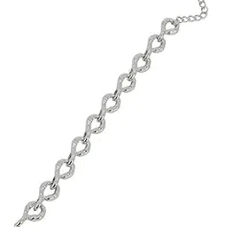 sohi Women The Hammered Orb-Link Chain Bracelet | Chrome Silver Colour | One-Size | Metallic Alloy Material | Lobster Clasp Closure | Bracelet For Casual-picture-23