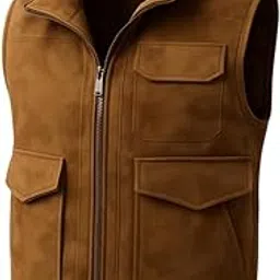urbanhides Stormveil Classic Snap Button Suede Vest for Men | Men's Leather Vest, Tan Leather Vests, Suede Vests, Regular Fit, Three Pockets-picture-22