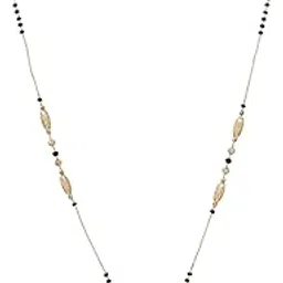 meira jewellery Stylish Gold-Plated Mangalsutra Necklace with AD Stone Studded Modern Pendant, Ethnic Traditional Black Beaded Contemporary Fashion Tanmani Chain Jewellery Gift for Women and Brides-33-picture-45