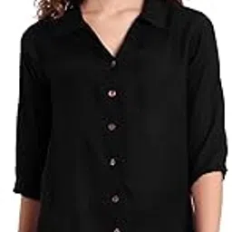 indietoga Women's Solid Rayon Longline Casual Shirts (Small to Plus Sizes 7XL)-picture-43