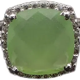 el joyero Green Prehnite Gemstone Ring Cushions Shape Handmade Ideal Cut | Silver Plated Adjustable Women Ring Jewelry 1314 6-picture-28