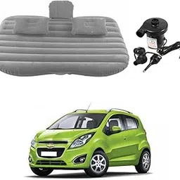Oshotto Multifunctional Car Travel Bed Mattress with Two Air Pillows, Car Air Pump Compatible with Chevrolet Beat (Grey)-picture-15