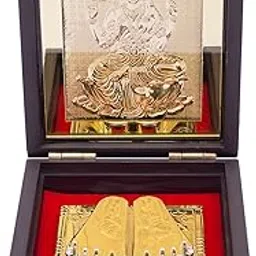 24K Gold Polished Brown and Gold Color Shree Laxmi Matay Small Pooja Box | Ideal Gift for Hindu Religious, Family and Friends, Corporate Gifts etc... | Worship, Gifting, and Spiritual Blessings.-picture-46