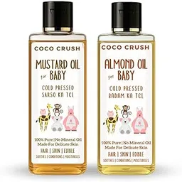 100% Natural Cold Pressed Almond & Mustard Oil Combo for Babies | Pure, Safe & Chemical-Free | Nourishing Hair & Body Massage Oil (400ml (2x200ml))-picture-21