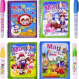 BUBBLITO Magic Book For Kids 2-5 Years – Reusable, Quick-Dry Water Drawing Mat With Doodle Pens For Creativity & Fine Motor Skills (Pack Of 4, Random Colors)-image-27