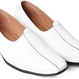 yuvrato baxi Mens Men's White Height Increasing Casual Traditional Punjabi Jutti, Nagra and MojariLoafer-picture-45