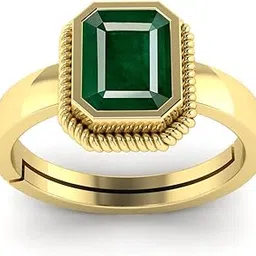 lmdprajapatis Original Natural Emerald 8.25 Ratti / 7.90 Carat Panna Gold Adjustable Ring for Women's and Men's (Lab - Approved)-picture-19