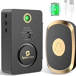 Portable Wireless Calling Bell for Home,1000Ft Long Range Cordless Remote Door Bell with 38 Chimes, 4-Level Volume,1000Mah Rechargeable Battery Powered Doorbell for Office image 1