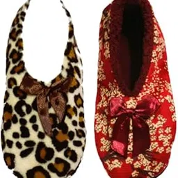 ANESHA Women's Wool Ballerina Slippers with Classic Bow and Suede Sole Free Size Pack of 2 Multicolor-picture-34