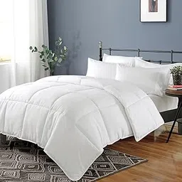 Dafinner 100% Cotton Cover Comforter Queen Size, Lightweight Down Alternative Duvet Insert with Lyocell & Climaloft™ Blend Fill, Breathable Microfiber Comforter for Hot Sleeper (90x90”, White)-picture-47
