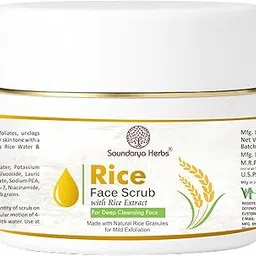 Soundarya Herbs Rice Face Scrub with Rice Extract, Deep Cleansing, Mild Exfoliation, Natural Rice Granules 100 gm-picture-41