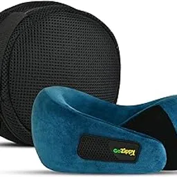 GoZippy Travel Pillow, Travel Neck Pillow, Premium Memory Foam Travel Pillow for Flights, Neck Pillow for Flight, Lightweight & Comfortable with Washable Cover & Free Travel Pouch (Cerulean Blue)-picture-14