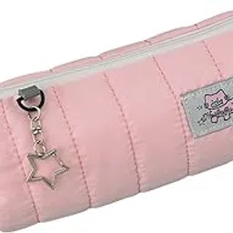 Flavizo Cute Pouch Cat Design Pink Zipper Case, Stationery Pouch for Girls, Portable Organizer Bag for School Supplies, Stylish Cosmetic Holder-picture-23