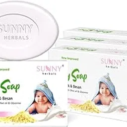 Sunny Herbals Baby Care Soap for Soft & Gentle Baby Skin | With Milk & Besan | Enriched With Olive Oil & Glycerine, 75 gm (Pack of 4)-image-55