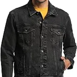everblue Men Black Classic Trucker Jacket-picture-46