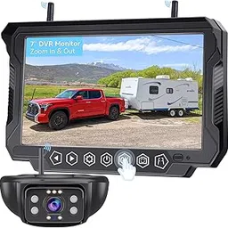 RV Backup Camera Wireless 7-inch for Furrion: Touchkey 4-Channel with Recording 1080P HD RV Rear View Camera Night Vision Waterproof Easy Install for Trailers, Boats, Fifth Wheels-picture-68