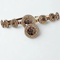 gratihive Peacock Design hair band for Women | Multicolor Kundan matha patti for women With maang tikka | Kundan Headband for Girls & Women Wedding (Pack of 1)-picture-38