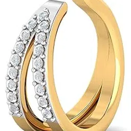 kuberbox 18K Yellow Gold Alizeh Diamond Nose Ring (Non-Pierced) For Women-picture-12