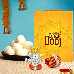 TIED RIBBONS Bhai Dooj Gift Set with Greeting Card, Ganesha Idol, Roli Chawal, Moli Thread & Sweets – Traditional Bhaiya Dooj Puja Gift for Brother, Bhai Dooj Hamper for Festival Celebration-picture-31