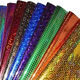Red Crush� Plastic Holographic Metallic Colour Paper Wrapping Sheets Especially for Gifts for Loved, 24x17-inch 25-Sheets (Multicolour) (25)-picture-20