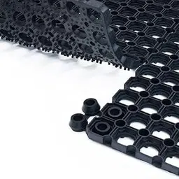 SAFE STEPS- Set of 4 connectors for Ring Rubber mats with Large Holes Natural Rubber(7x7 cm)(Black)-picture-58