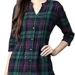 one femme Women's Plaid Check Print Tunic-picture-25