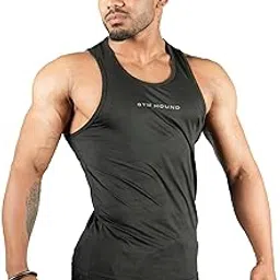 gym hound Men's Dryfit Sports Tank Top, Lightweight Training Vest with Reflective Details-picture-36