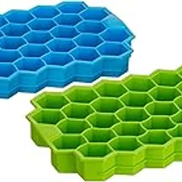 Amazon Brand - Solimo Silicone Ice Cube Tray with 37 Cavities (Set of 2)-picture-24