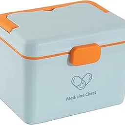 Plastic Rectangular Medicine Box, Medical Containet, First aid Organiser, Multi Purpose Storage with Handle, Medicine Organizer Storage Box (Multicolor)-picture-16