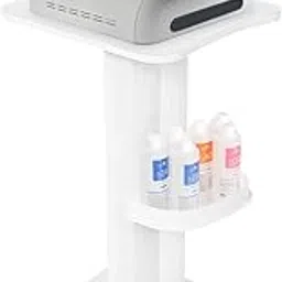 Salon Trolley, ABS Salon Cart Beauty Hairdresser Trolley Salon Rolling Cart Aluminum Alloy Stand Instrument Tray Beauty Spa Tool Station, White-image-10