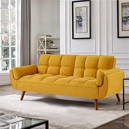 HomeVibes Convertible Sofa Cum Bed for Living Room, Comfortable and Elegant, Best in Built in Quality,Convertible Sleeper Sofa, Convertible Folding Sofa Bed Tufted Couch. (Tarantino, Mustard)-picture-24