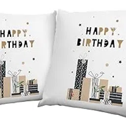 Happy Birthday Theme Cushion Cover (12x12 Inches)(Pack of 2)-picture-44