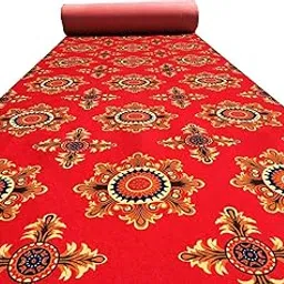 MISBA Rugs Has Launched Non Woven Wedding Carpets, Floor Carpet for Marriage Hall, Events, Exhibitions,Functions and Gallaries Size(6 MM) Floral Red (5x10) (5x30)-picture-44