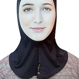 tcp theclothespeople Women's Ninja Black Jersey Cap, Under Female Scarf Neck Covering Hijab Tube Cap Age 16+ Years (Black)-picture-11