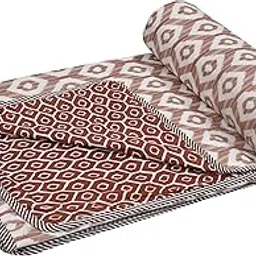 Tundwal's TC - 140 Cotton Reversible Dohar/AC Blanket for Single Bed |All Weather Light Weight | Pack of 1-Brown dot-picture-22