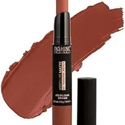 INSHINE ORIGINALS Absolute Matte No Transfer Lipstick,Intense Colour,Color Sensational Creamy Matte Lipstick,Lasts Up to 12 hours (BELGIAN BROWN) image 1
