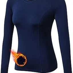 tesuwel Women Thermal Top Thumbholes Fleece Ski Base Layer UPF 50+ Long Sleeve Compression Shirts Running,Warm,Quick Dry-picture-21