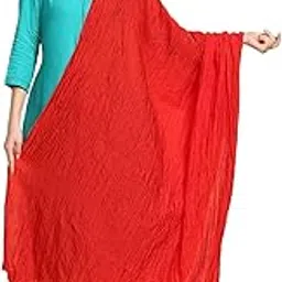 dupatta bazaar Women's Red Crushed Silk Dupatta-picture-35