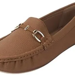 Women's Slip-On Moccasin Style with Decorative Metal Bit-image-89